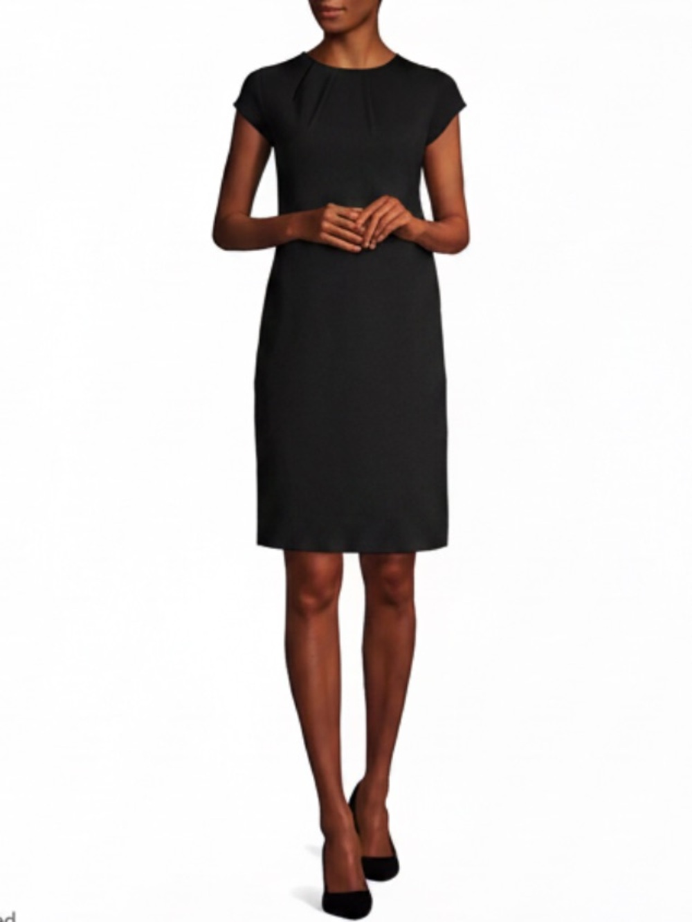 Lands' End Women's Short Sleeve Ponte Dress
Black Cap-Sleeve Size 26W